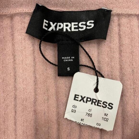 Express Super High Waisted Cable Knit Faux Wrap Mini Sweater Skirt NWT Pink SZ S - Picture 6 of 10